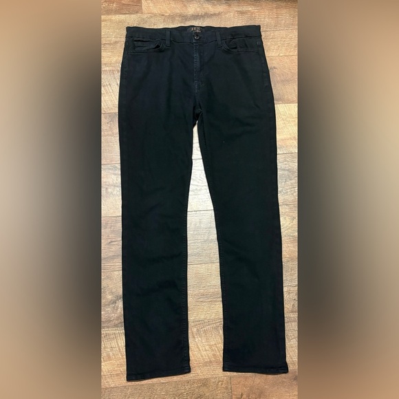7 For All Mankind 7th Jen Black Slim Straight Leg Denim Jeans Size 10 - Picture 1 of 5